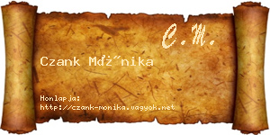 Czank Mónika névjegykártya